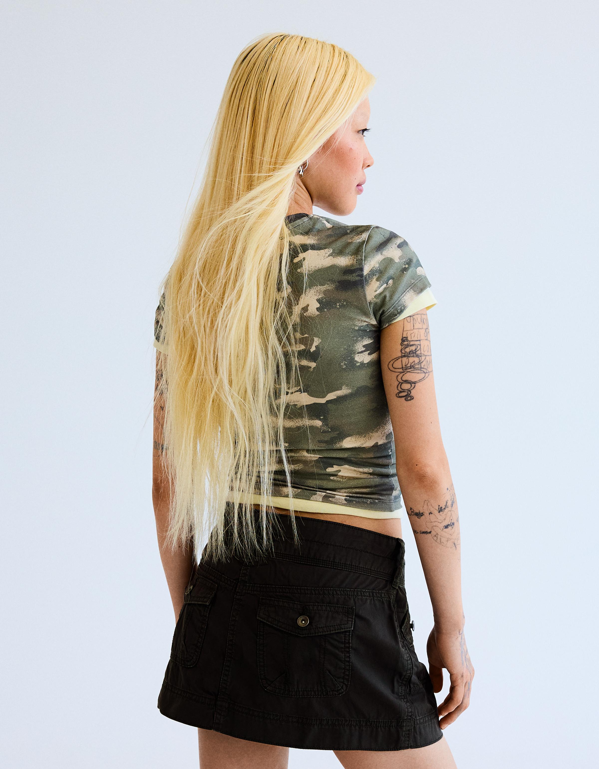 Cargo mini skirt — Khaki