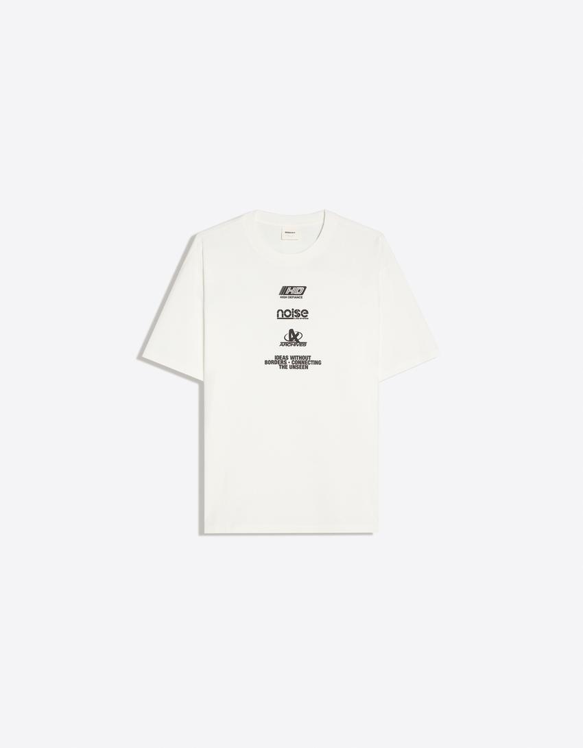 T-shirt relaxed fit imprimé-Blanc