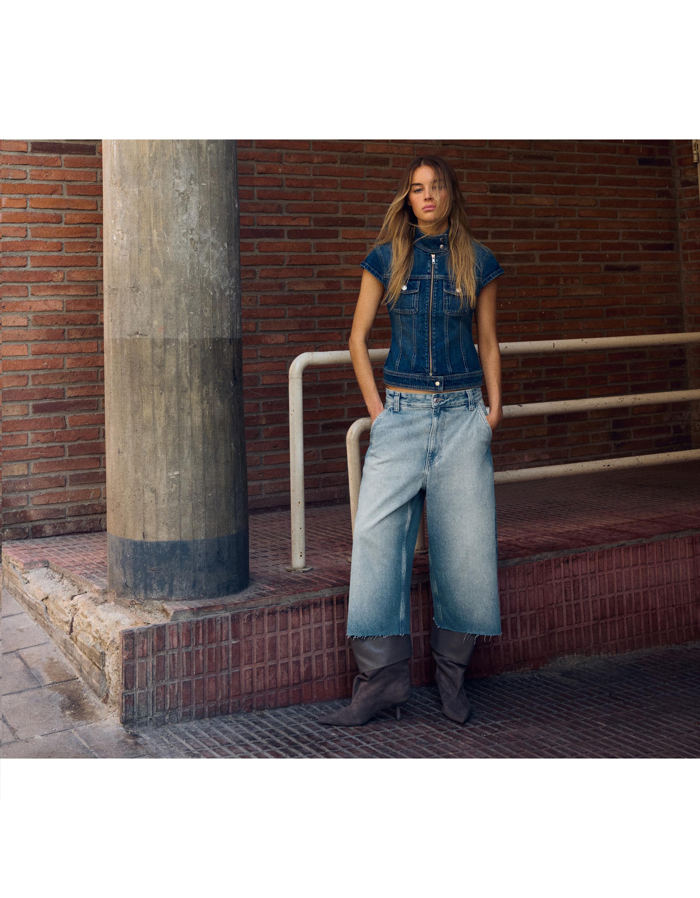 Denim skater jorts — Green
