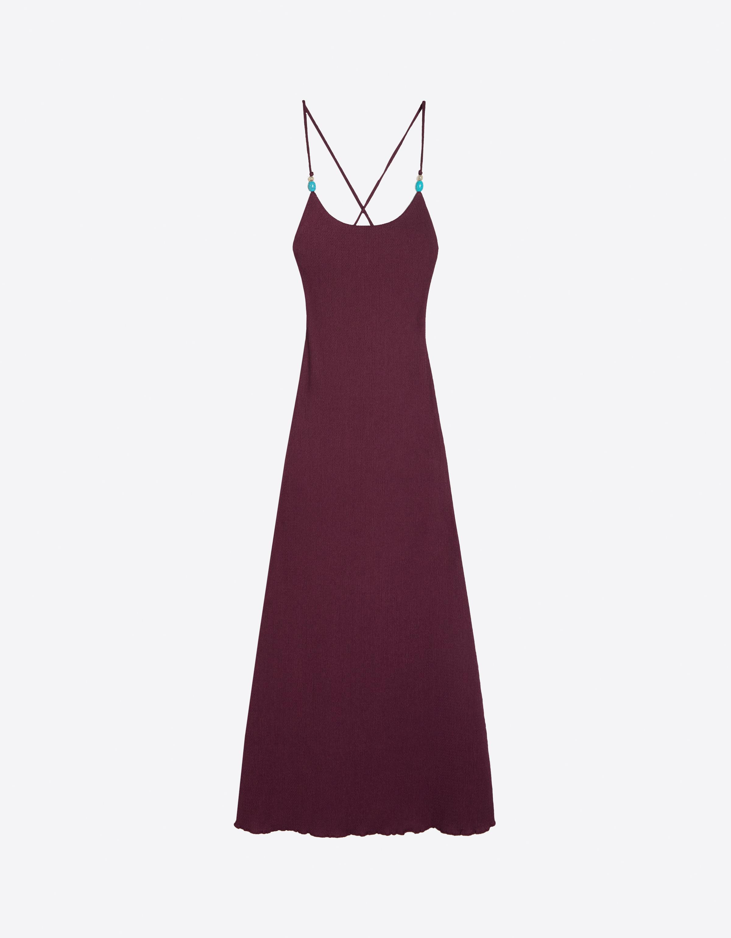 Rustic strappy midi dress — Violet