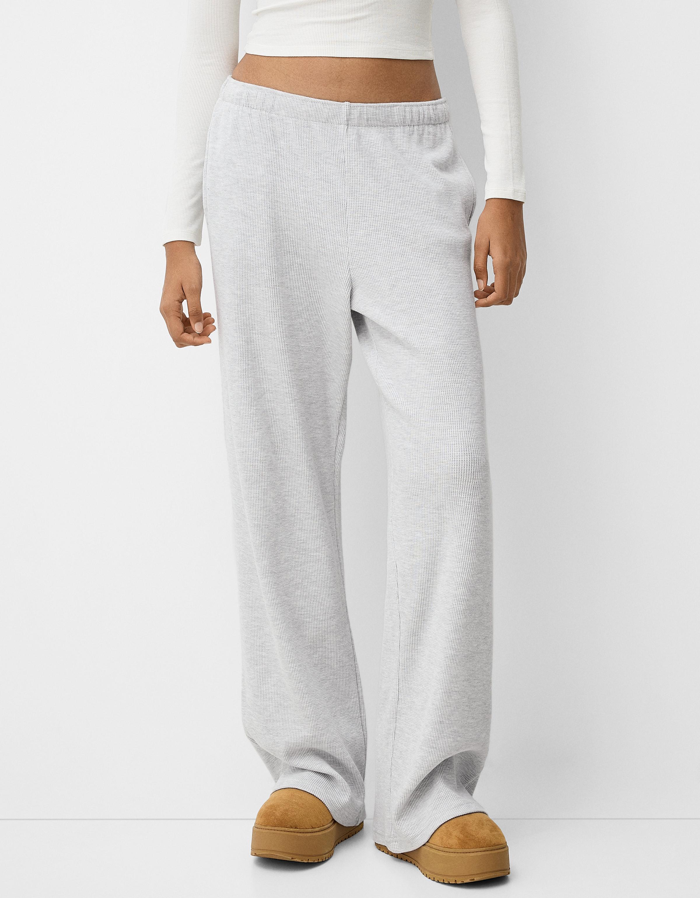 Bershka Geprägte Hose Damen S Grau