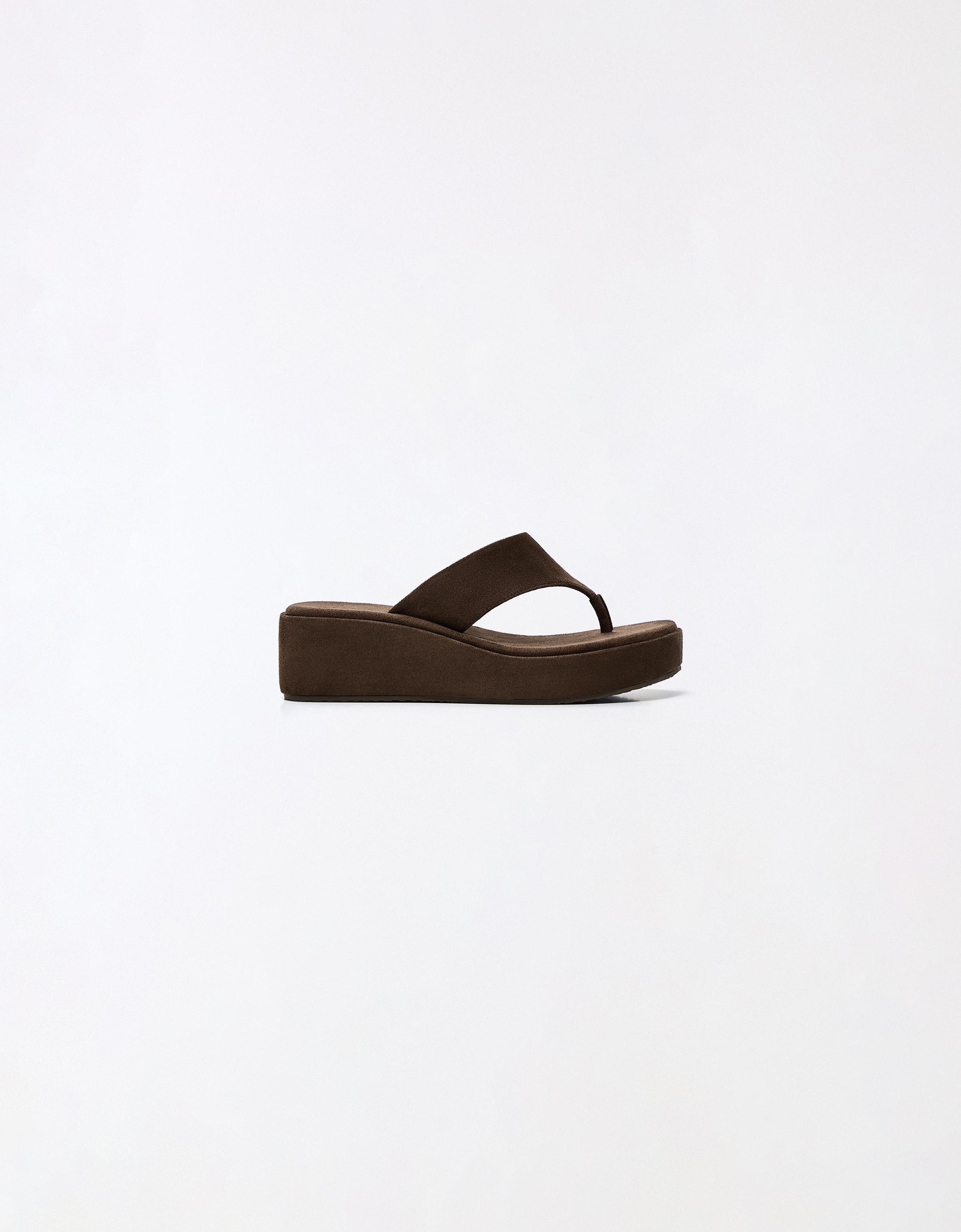 Thong flatform sandals — Brown