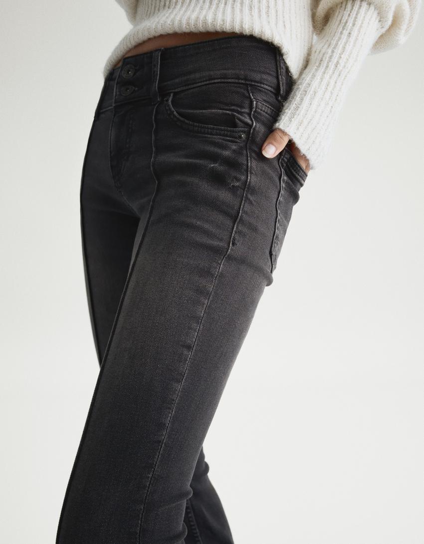 Low-rise boot-cut jeans-Black