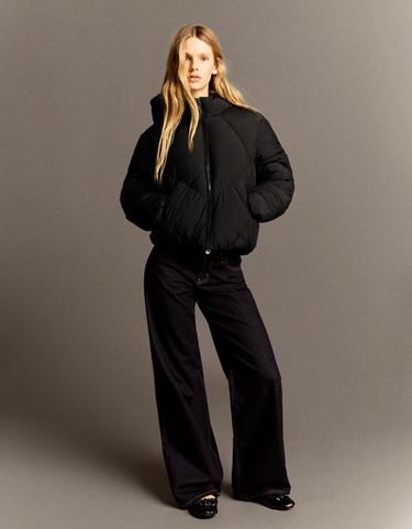 Puffer hooded jacket — Black 1