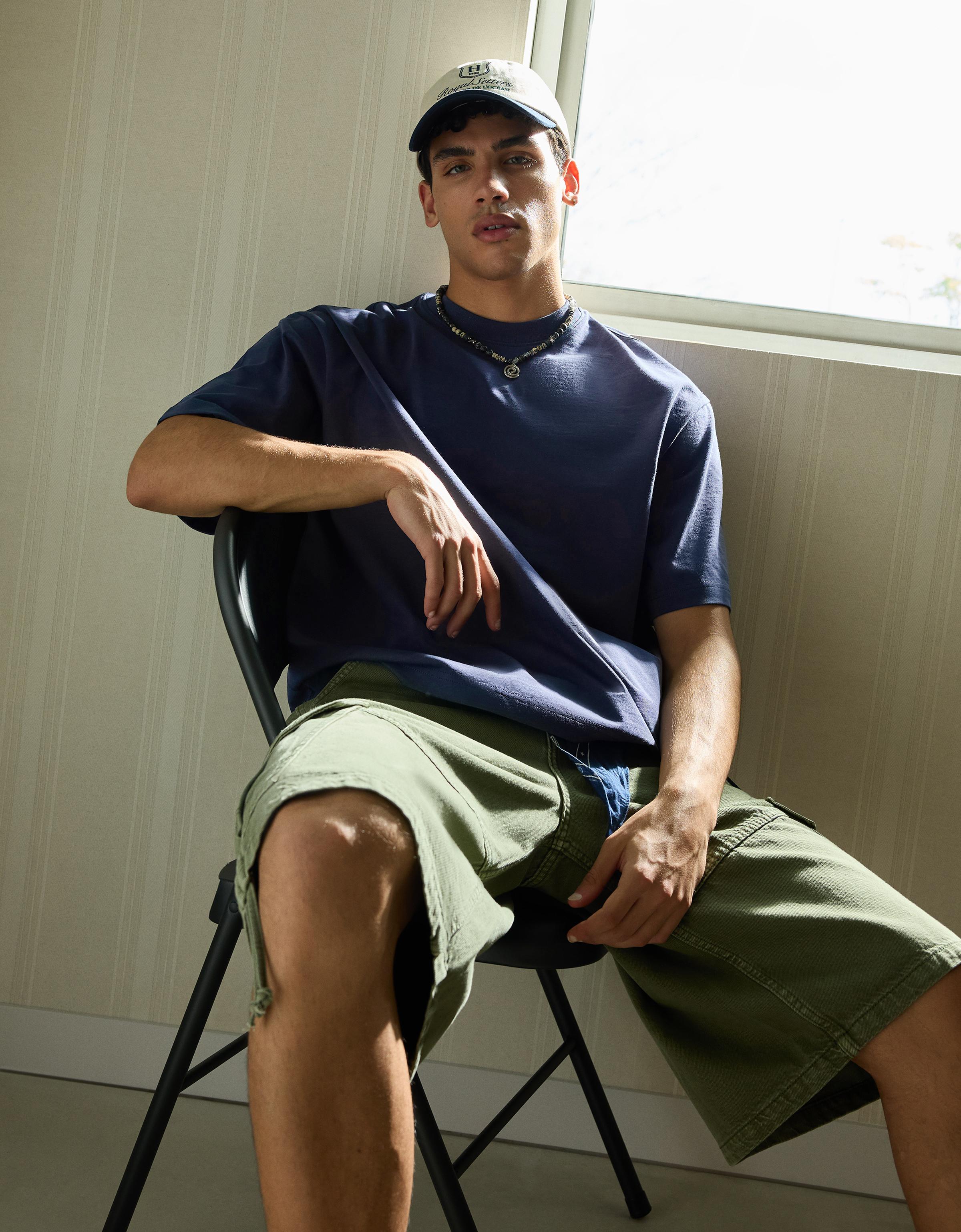 Heavy boxy T-shirt — Navy