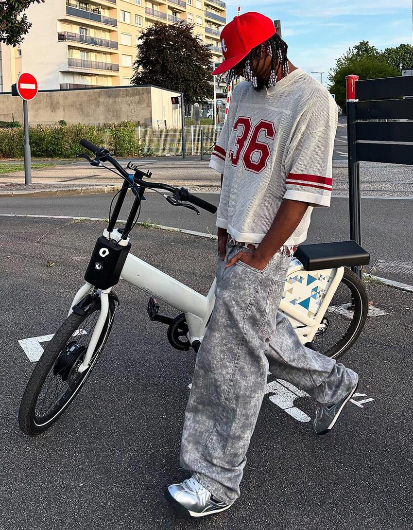 Pantalon super baggy fit imprimé-Écru-0