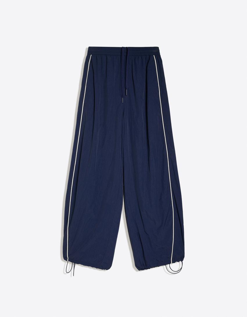 Pantalón parachute técnico-Marino