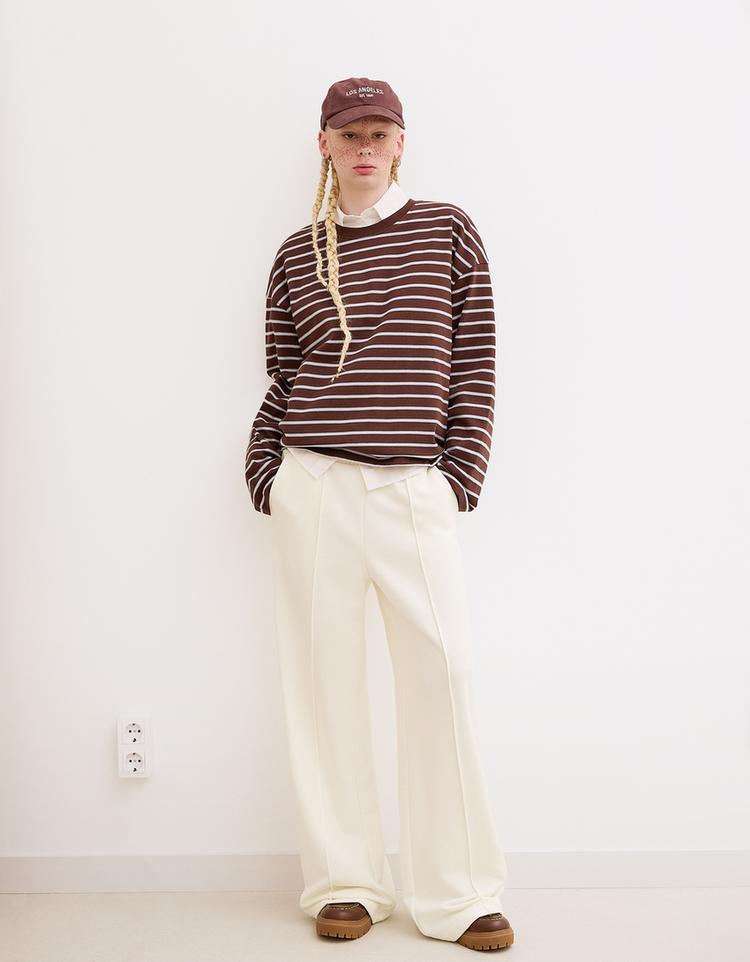 Wide leg pamuklu pantolon