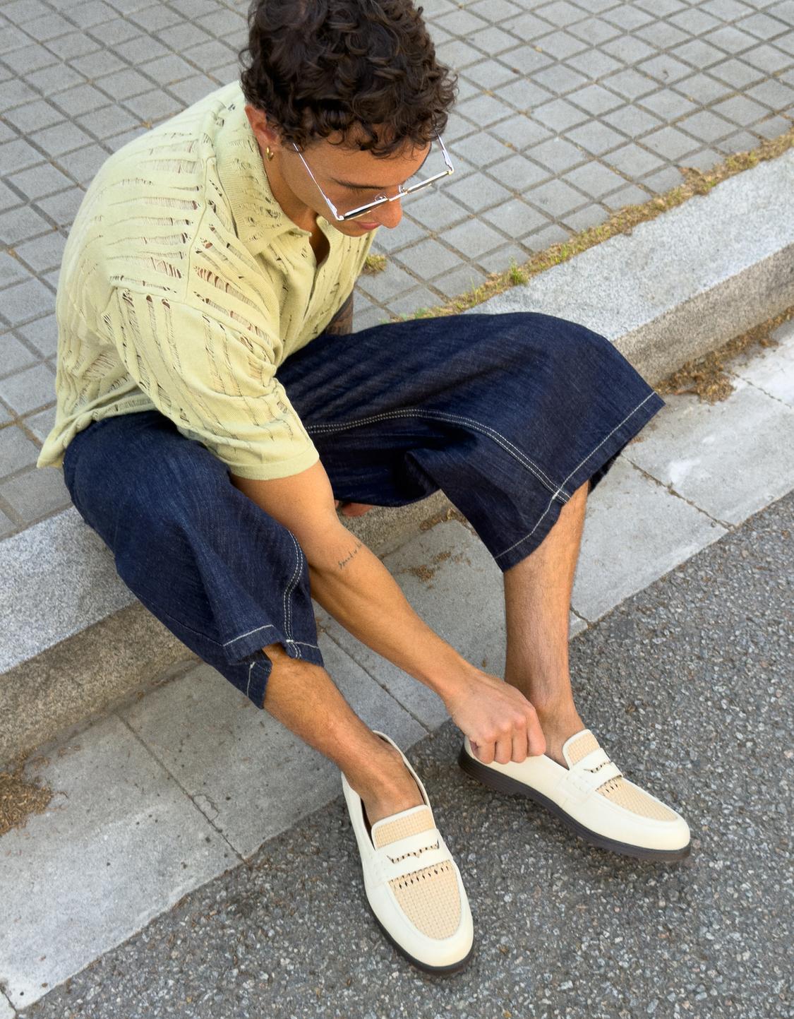 Baggy denim Bermuda shorts