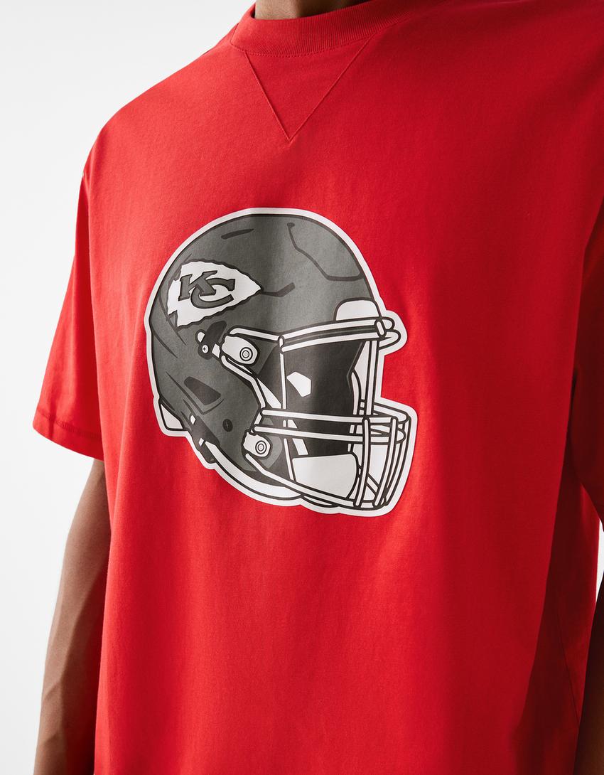 T-shirt NFL manches courtes boxy fit imprimé-Rouge-6