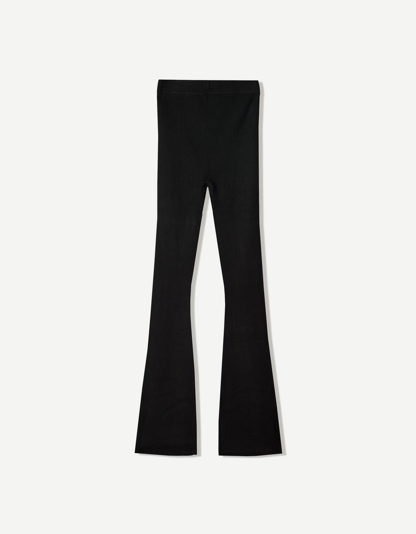 Pantalón flare-Negro-1