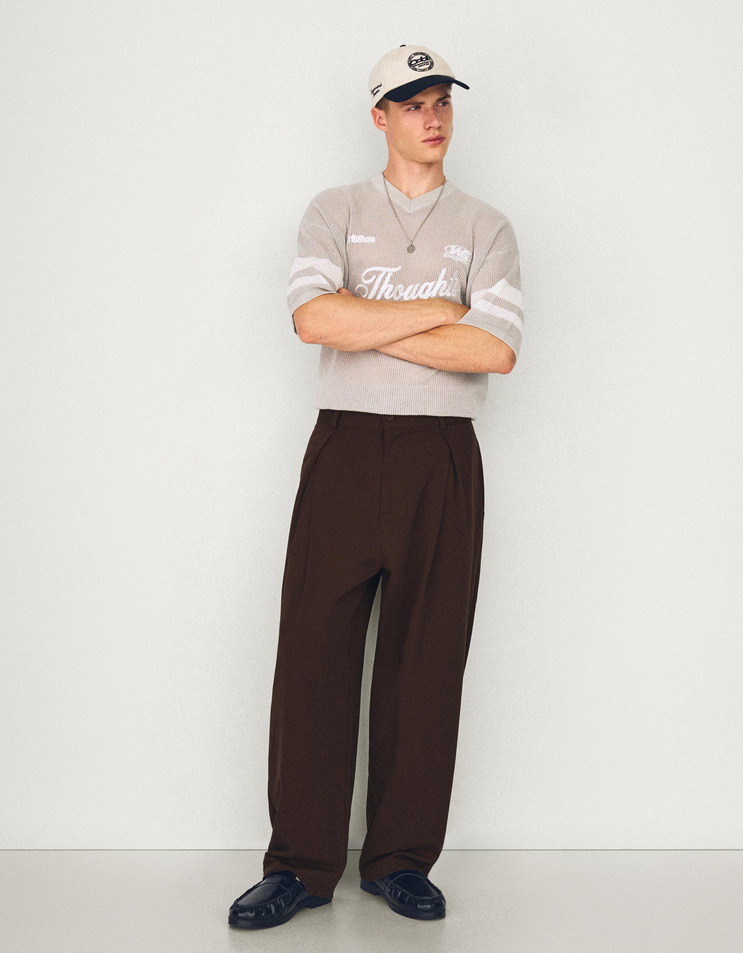 Pantalon Baggy À Pinces 42 Marron