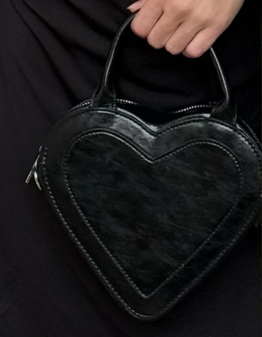 Bossa cor efecte pell tatxes-Negre