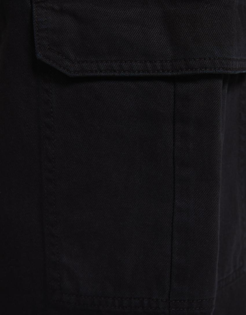 Pantalon cargo en coton-Noir-5