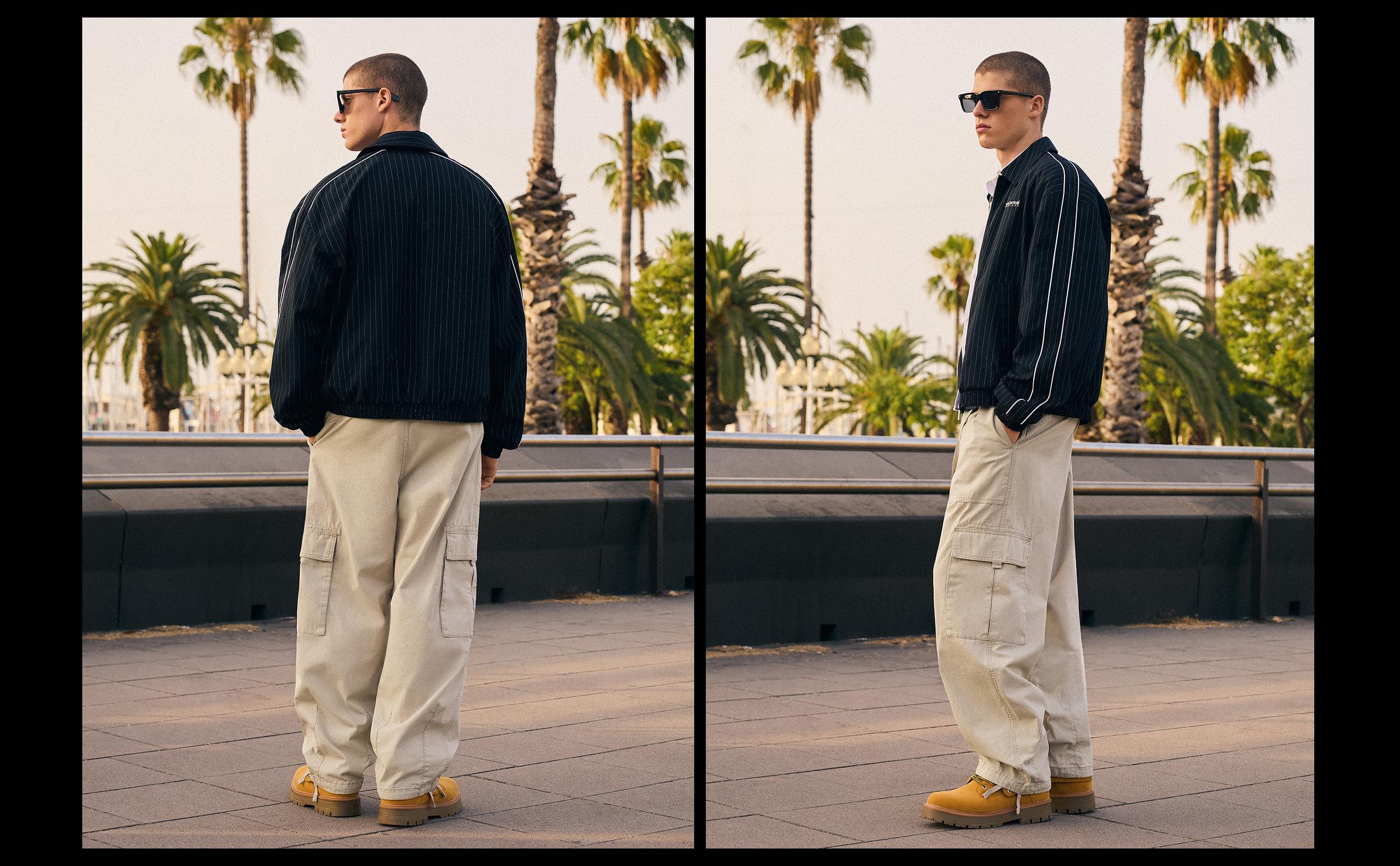 Baggy cargo trousers — Sand