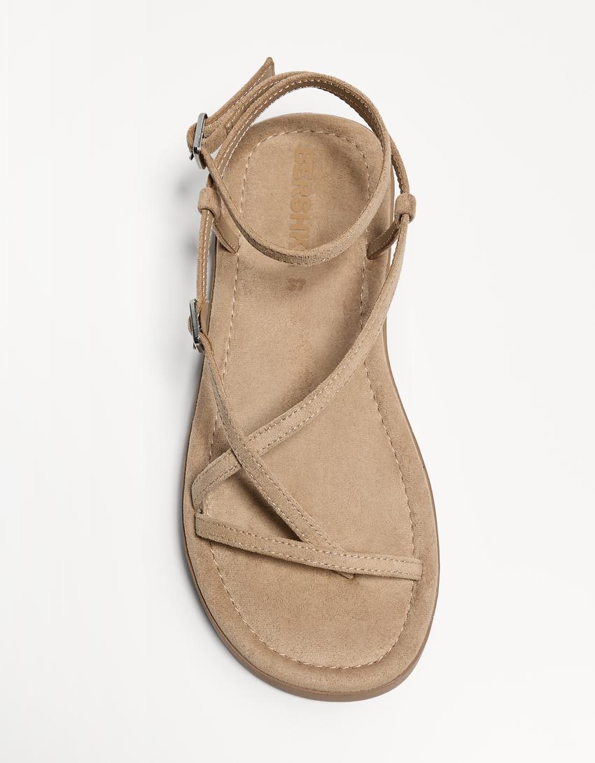 Sandales plates brides-Cuir-2