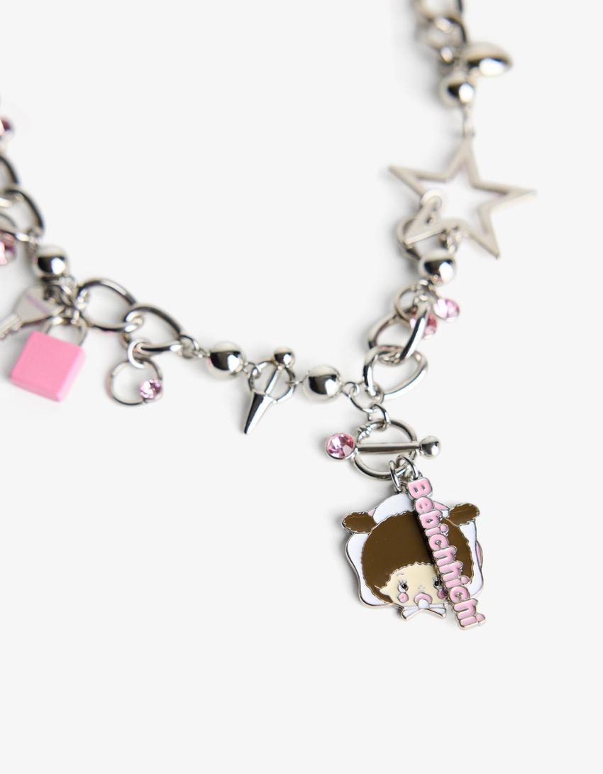 Monchhichi necklace-Silver