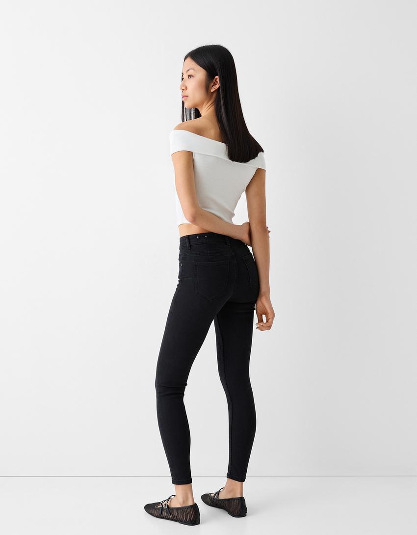 Push-up skinny jeans-Black-2