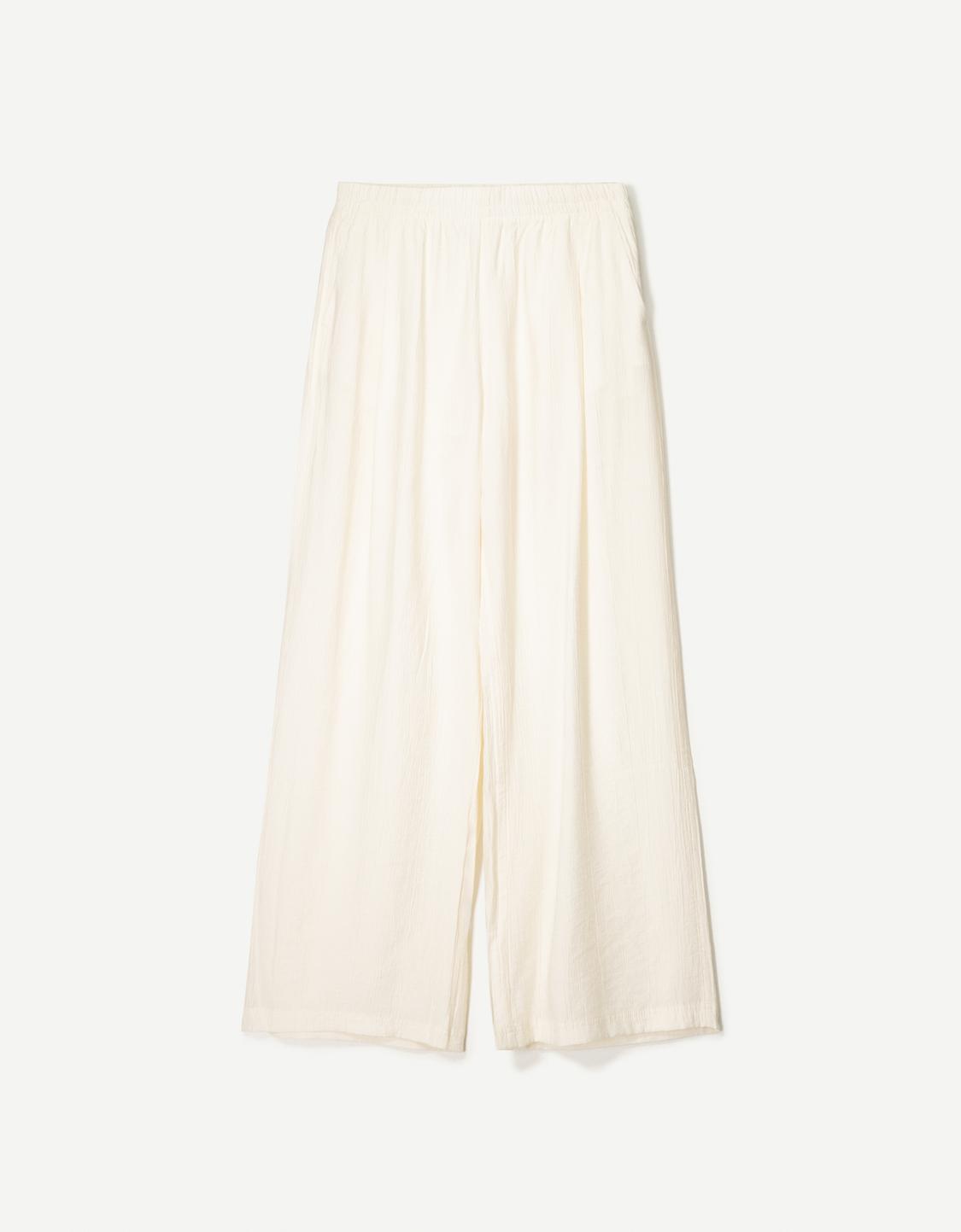 Wide leg drawstring trousers