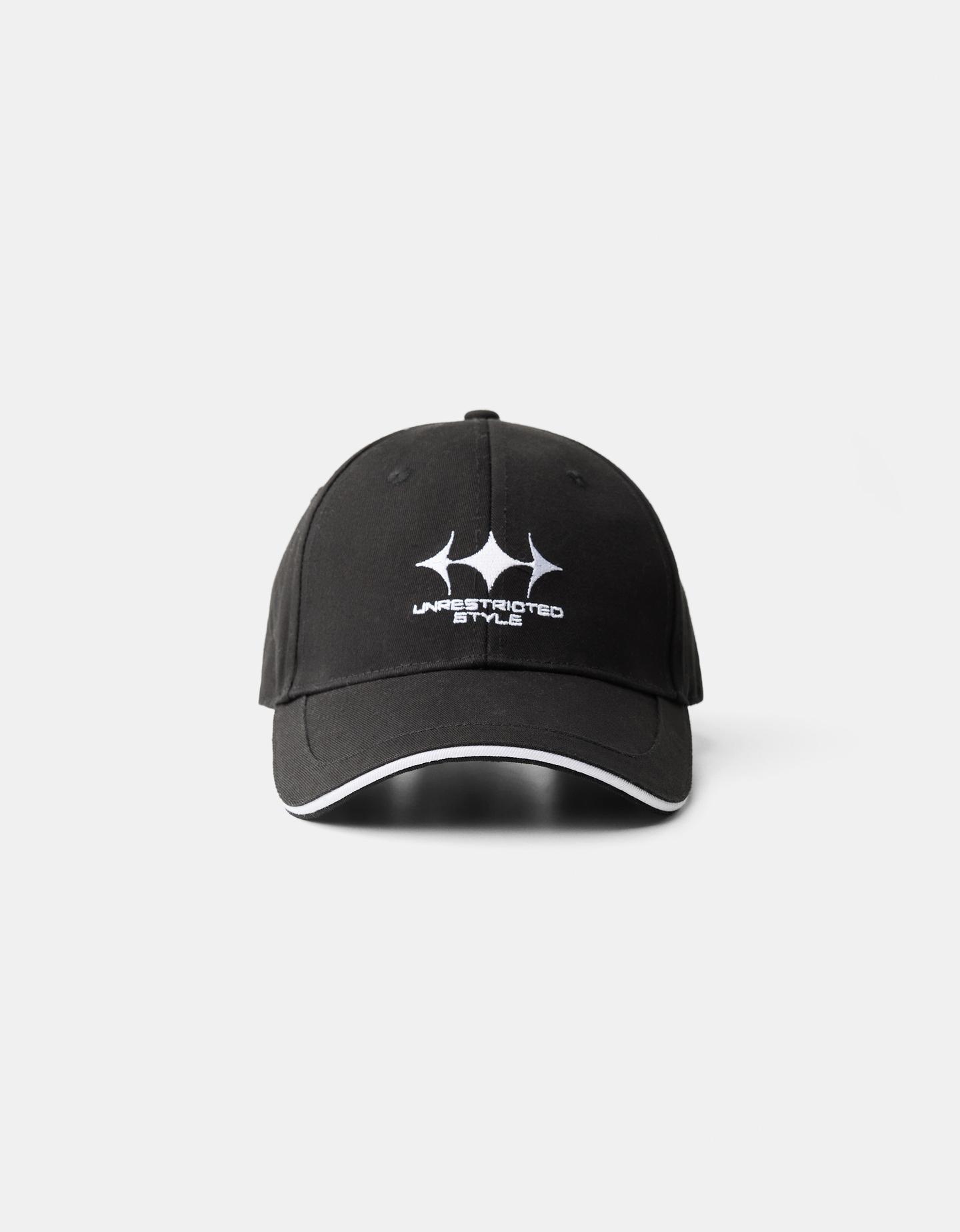 Bershka Gorra Bordado Hombre Negro