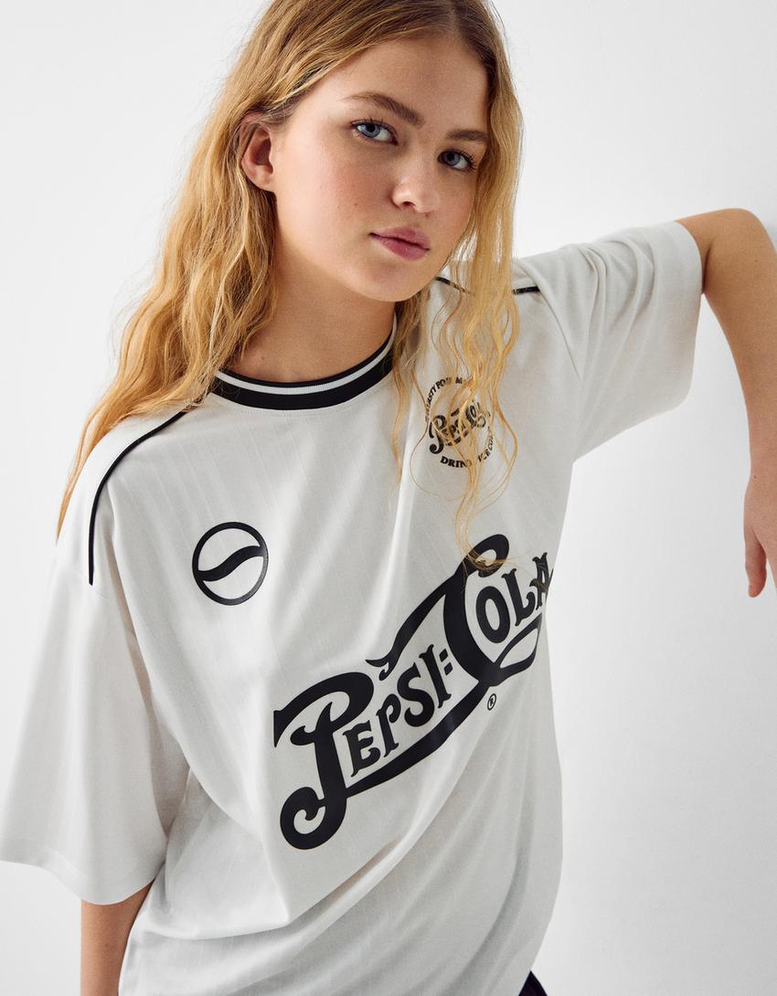 Pepsi short sleeve sports T-shirt-White-2