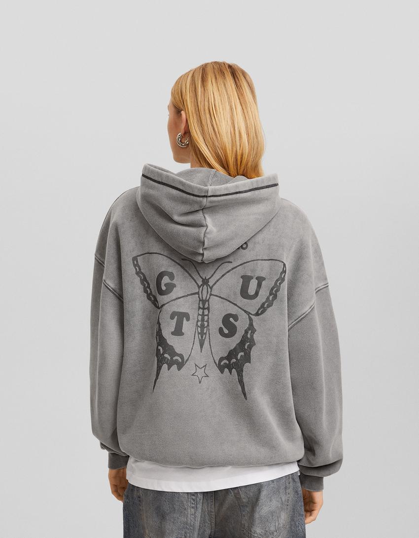 Olivia Rodrigo print hoodie-Grey