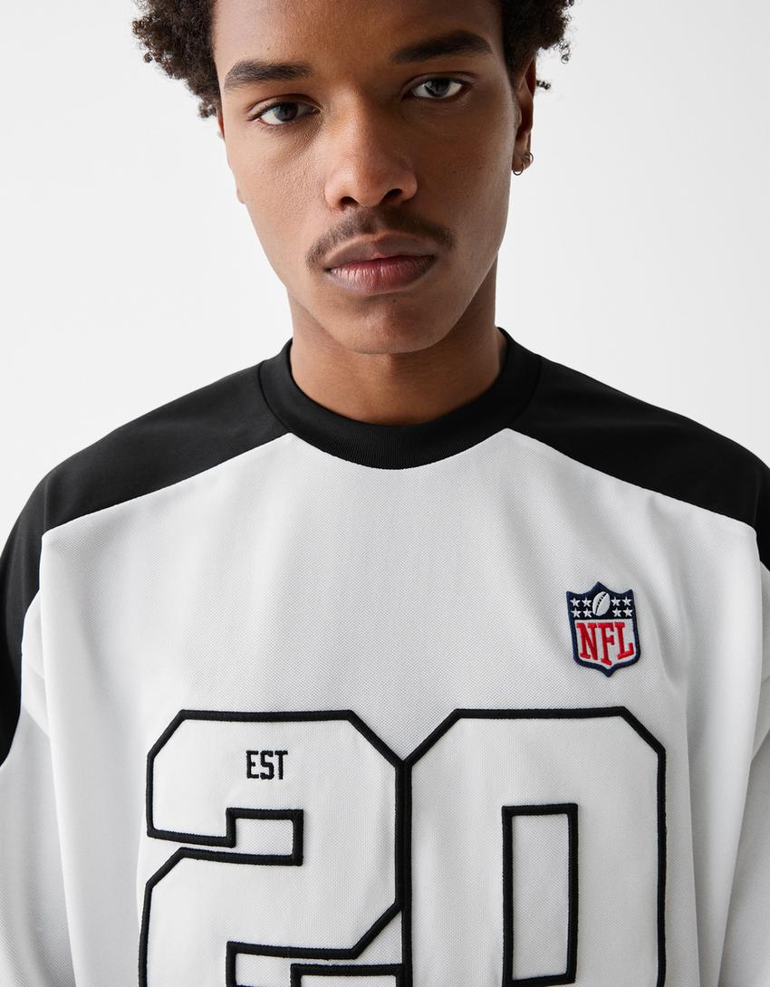 T-shirt NFL manches courtes oversize imprimé-Blanc-2