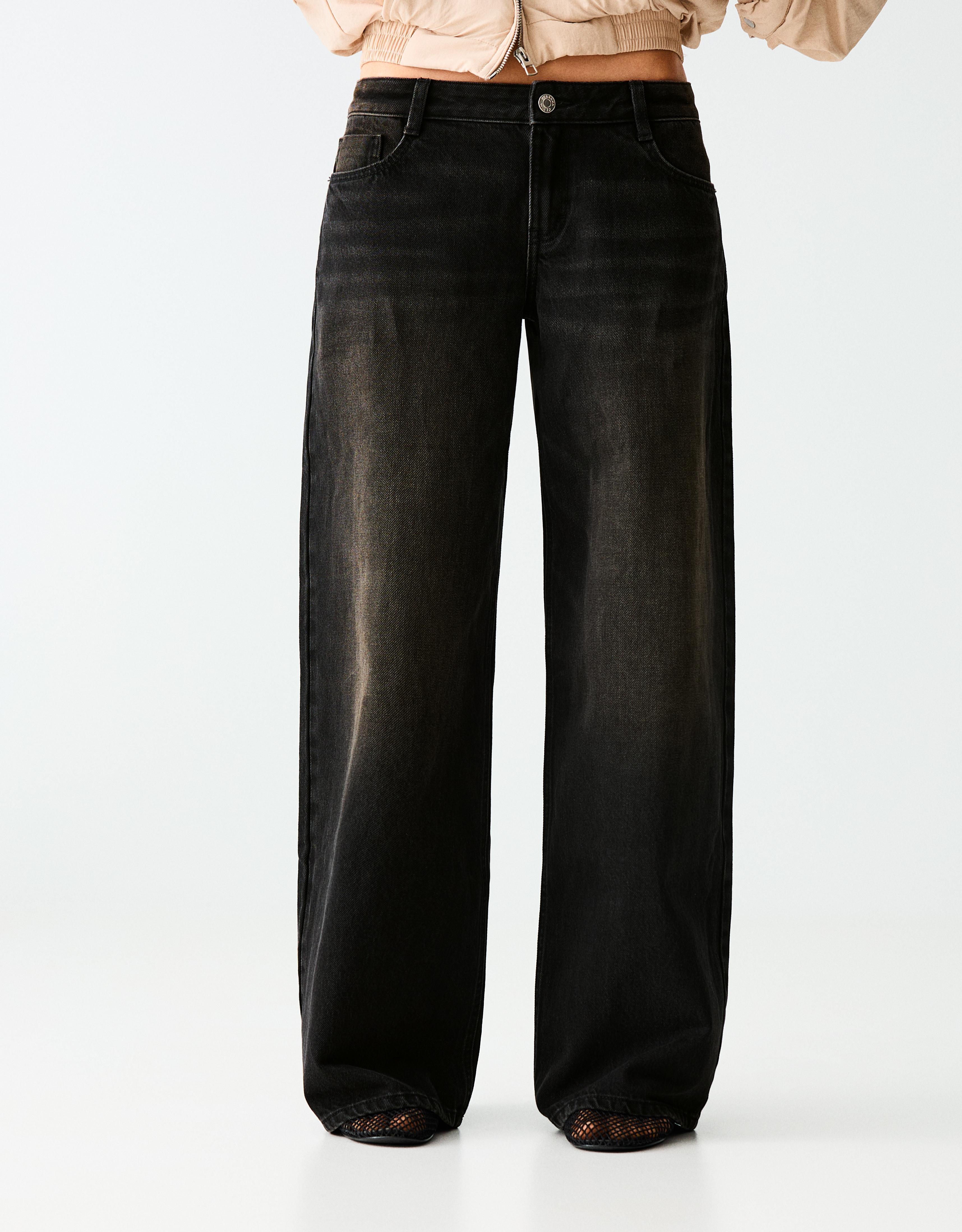 Low-rise wide-leg jeans — Black