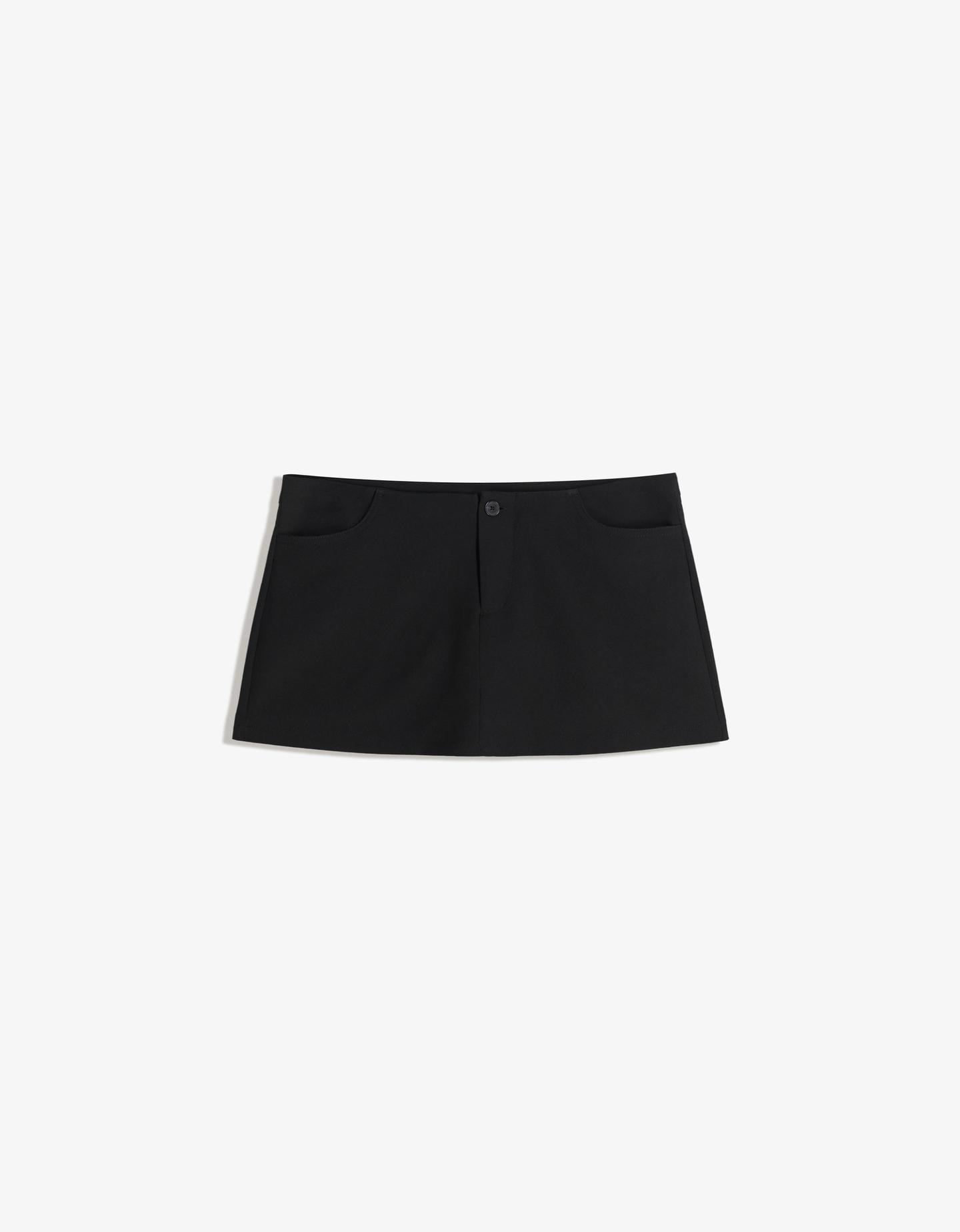 Bershka spódnica mini garniturowa czarny