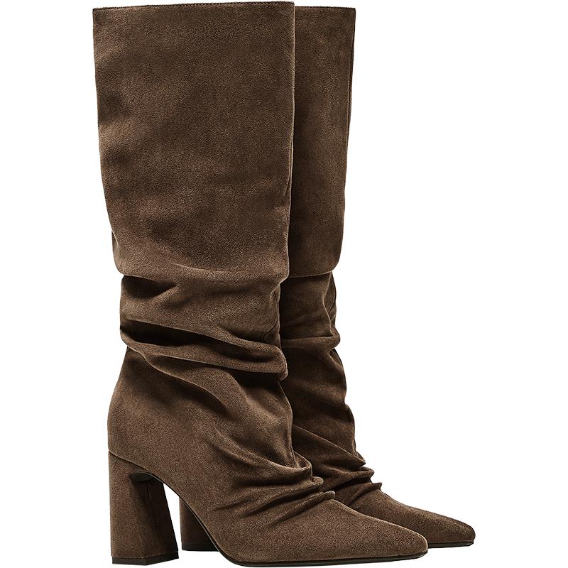 Slouchy heel boots — SAND