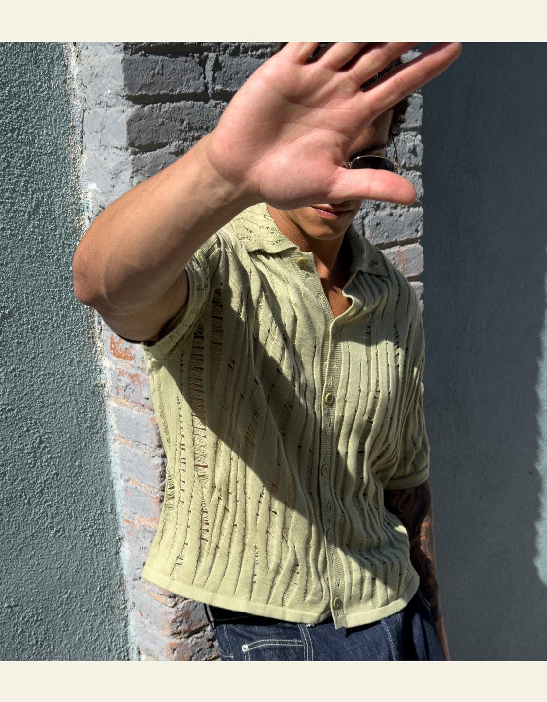 Short sleeve ripped shirt