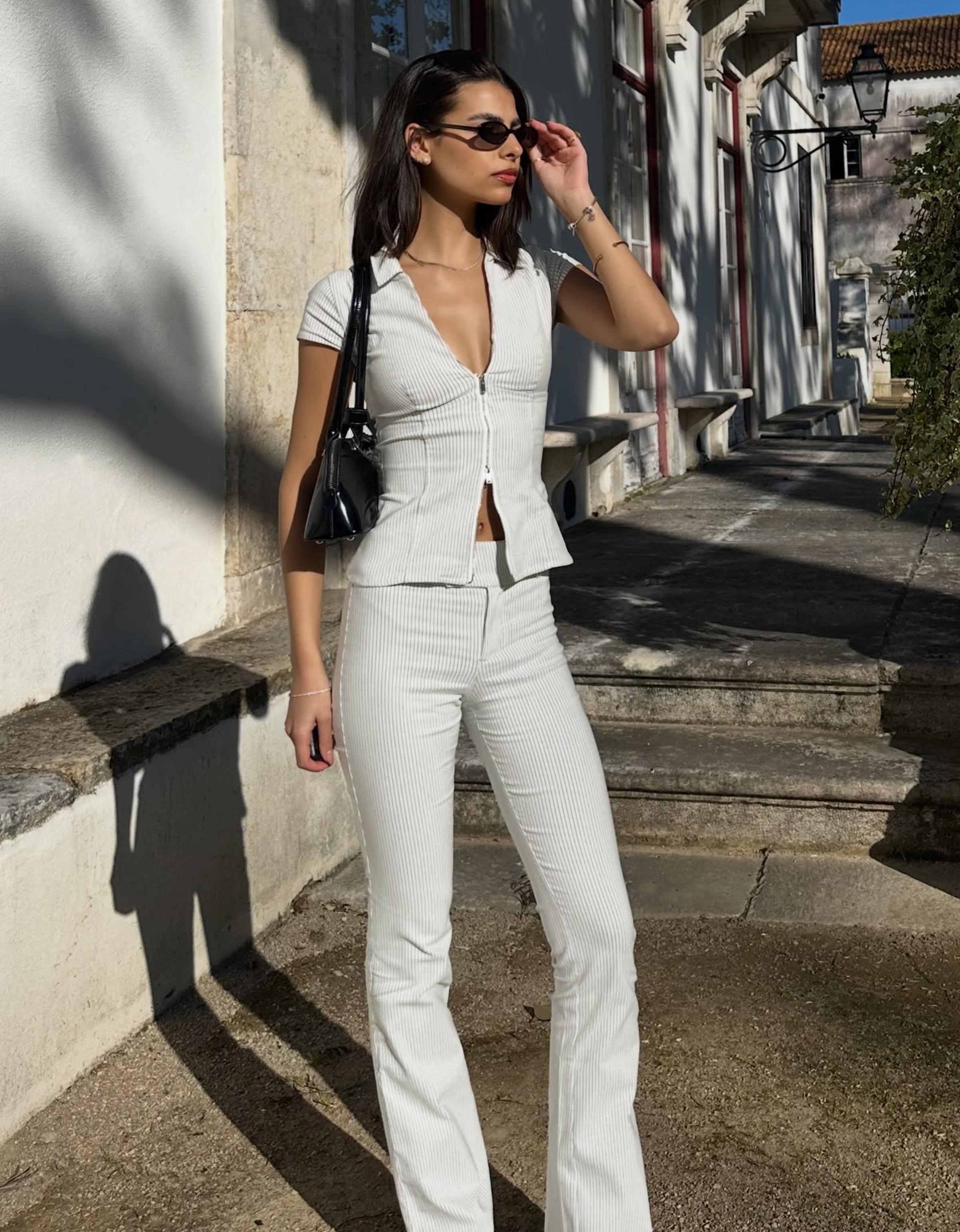 Bengaline flared trousers — Off white