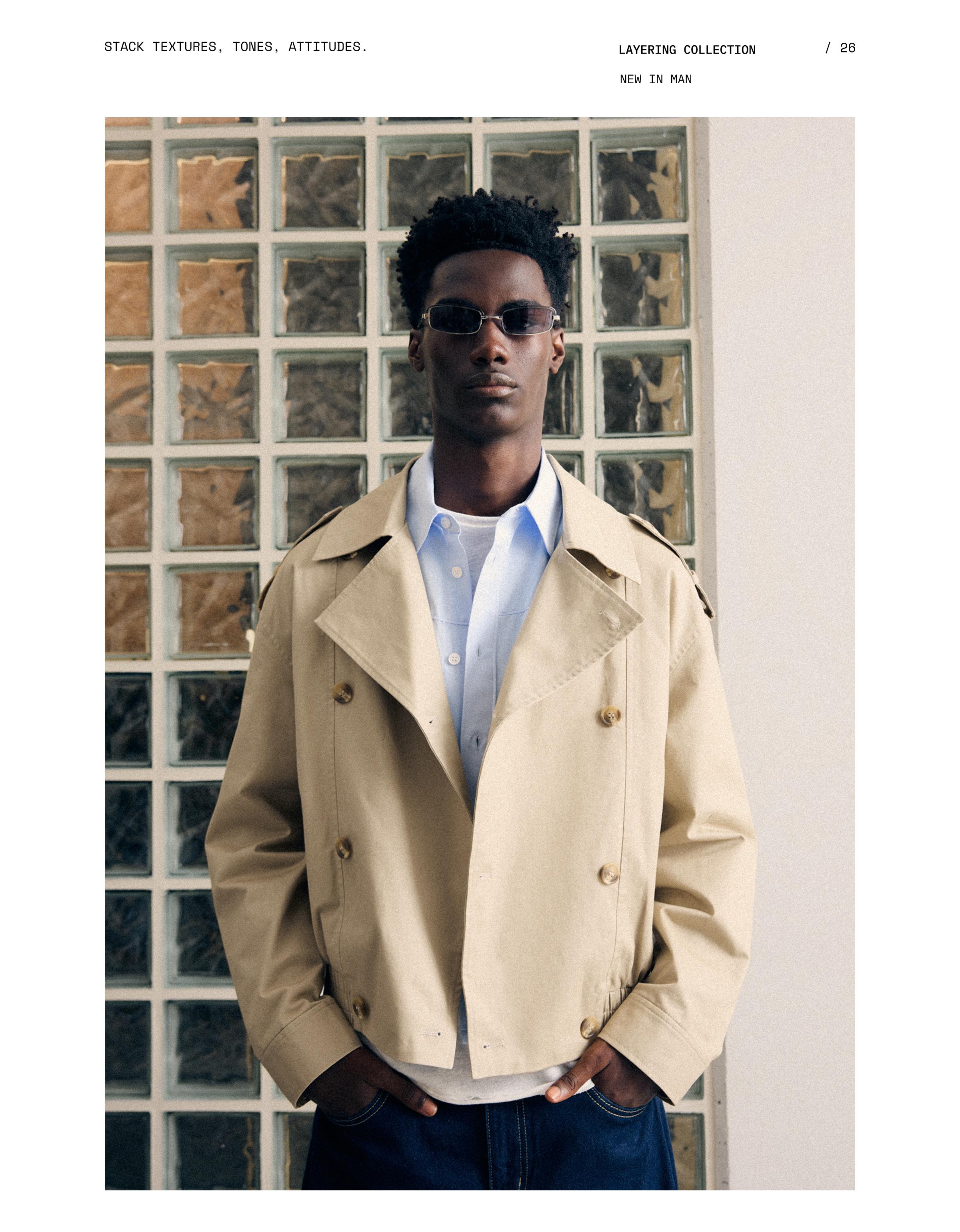 Cropped trench jacket — Camel