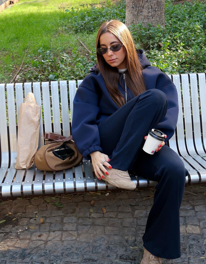 Pantalon flare-Marine-0