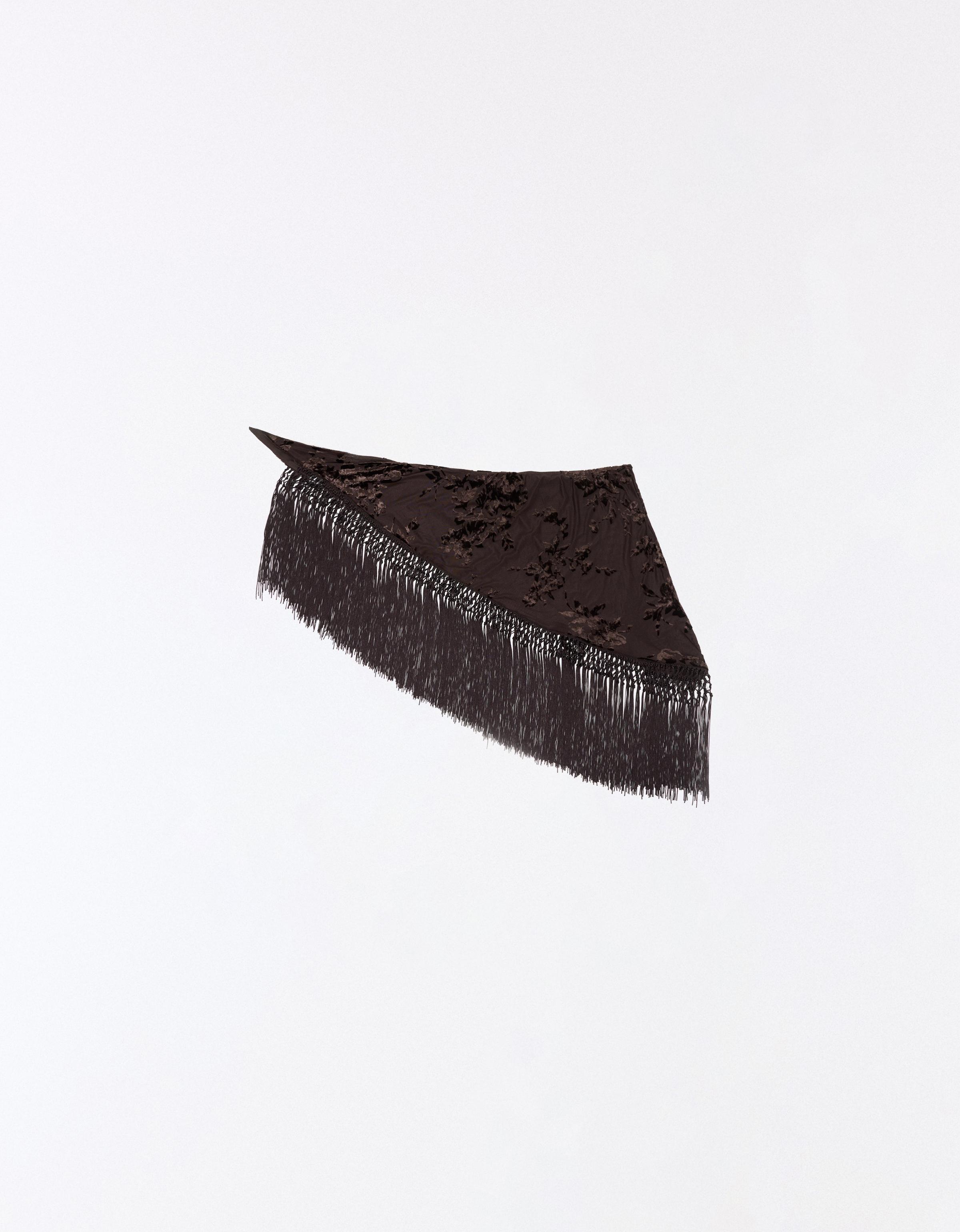 Fringed scarf — Brown