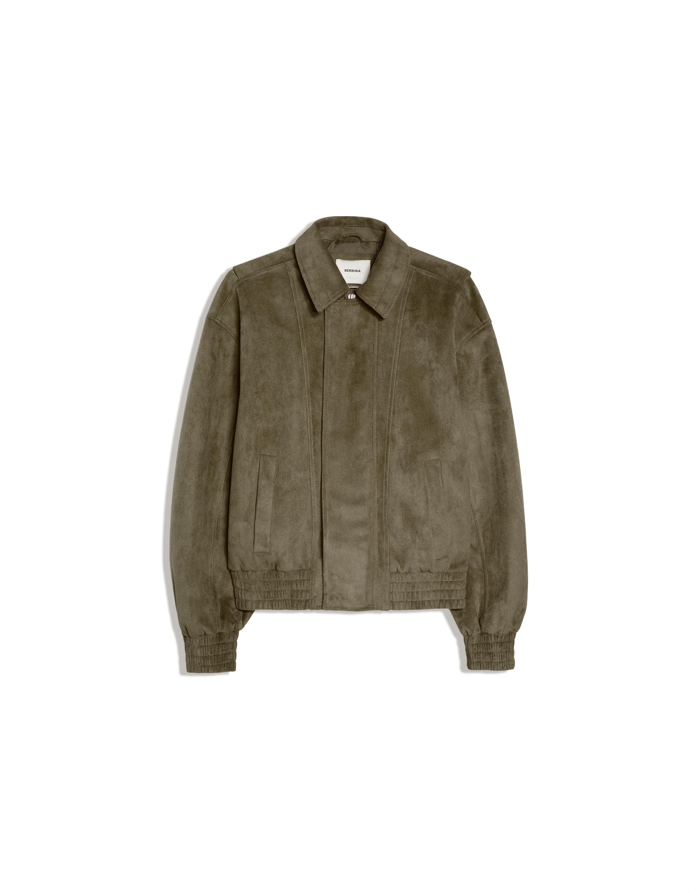 Faux suede jacket — Khaki