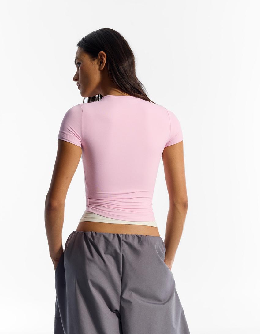 Technical short sleeve T-shirt-Candy Pink