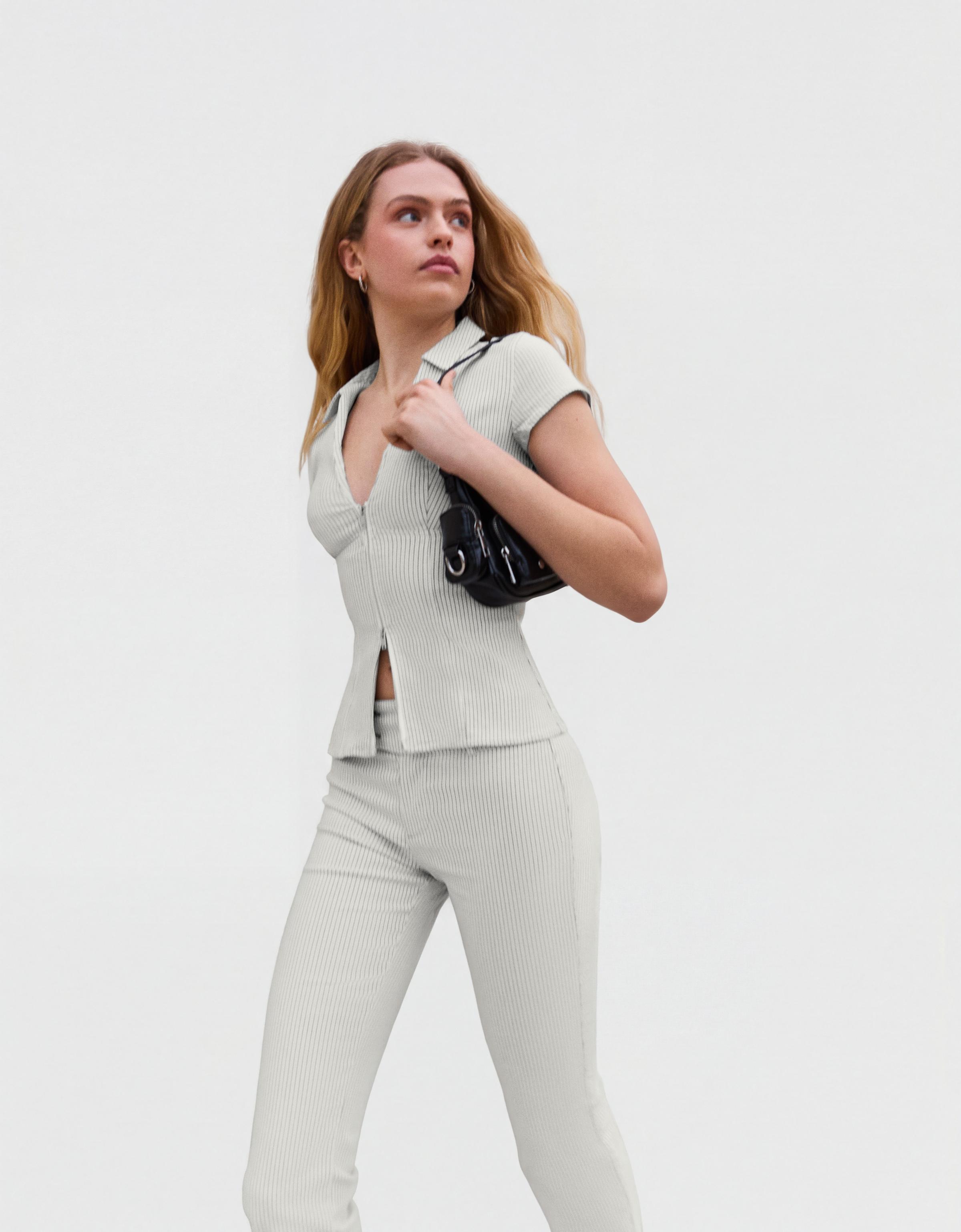 Kısa kollu fermuarlı gömlek - Görsel 62