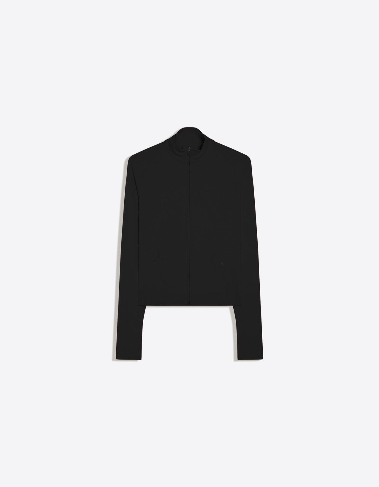 Technical fabric zip-up jacket – Breathable & Quick Dry — Black