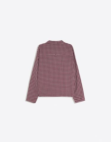 Checked long sleeve shirt with clasp — Maroon 6