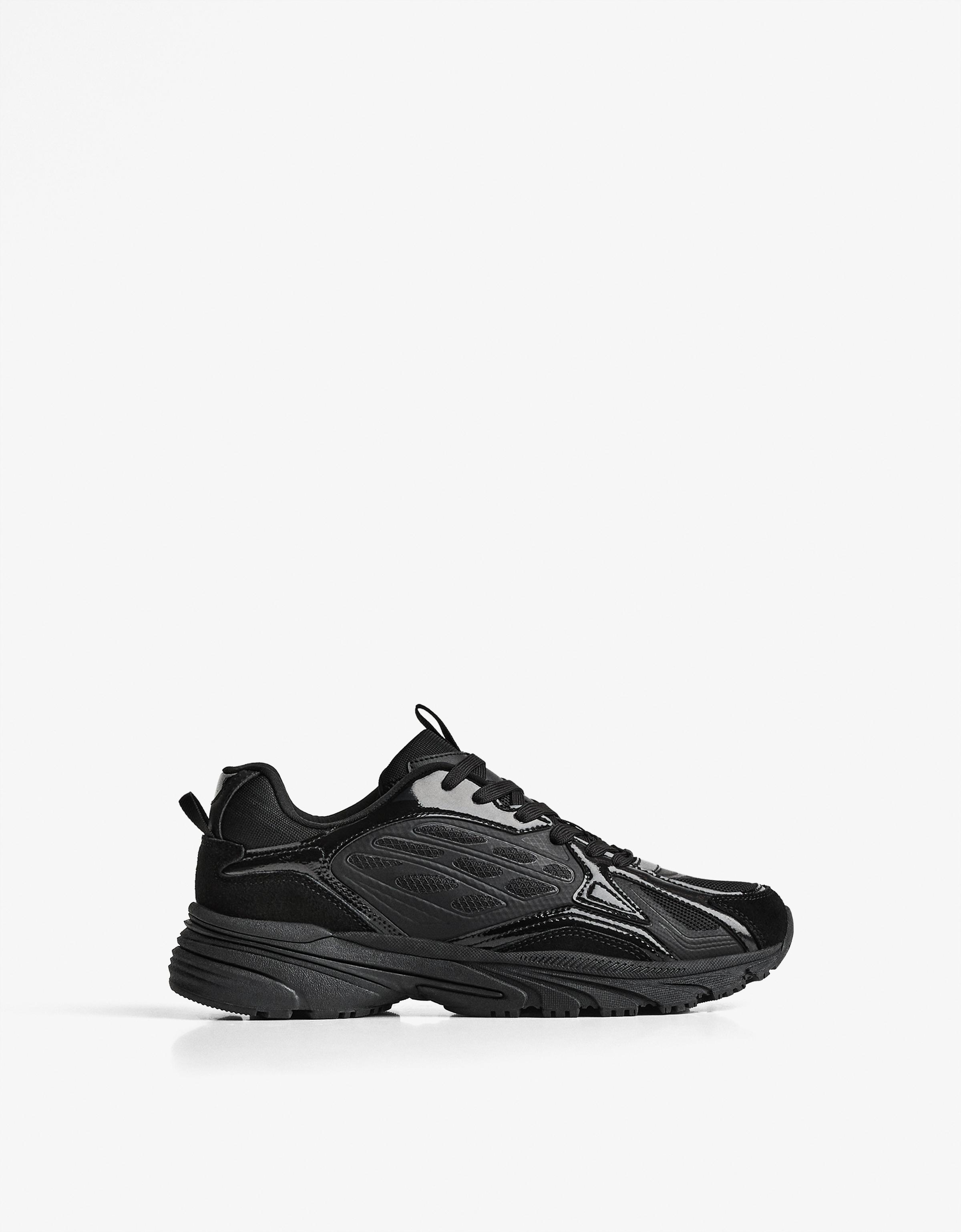 Bershka Casual-Sneaker Im Materialmix Herren 46 Schwarz