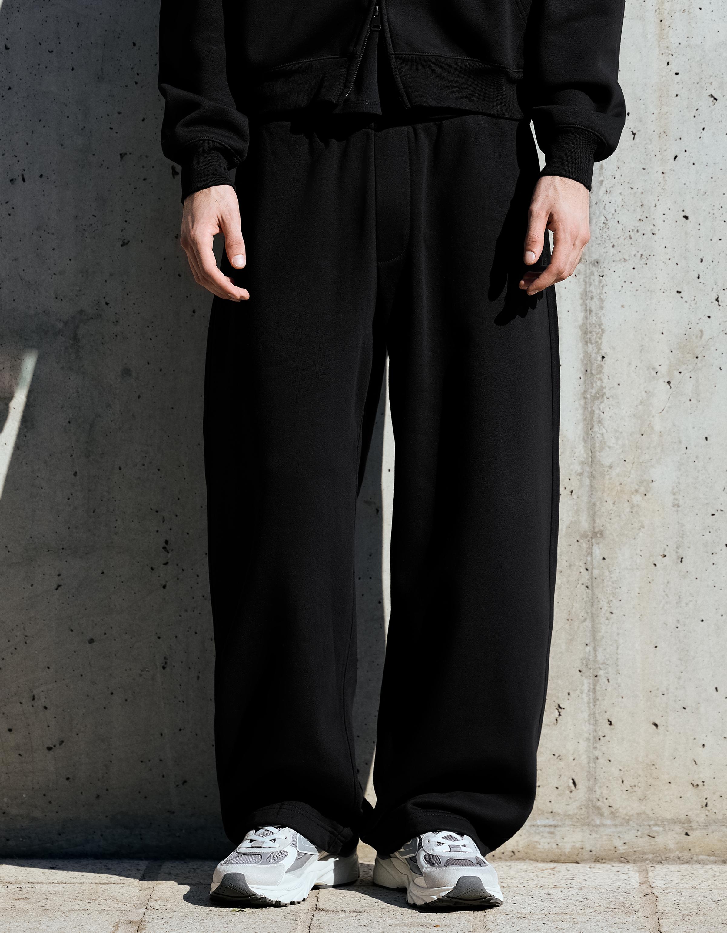 Napped balloon trousers — Black
