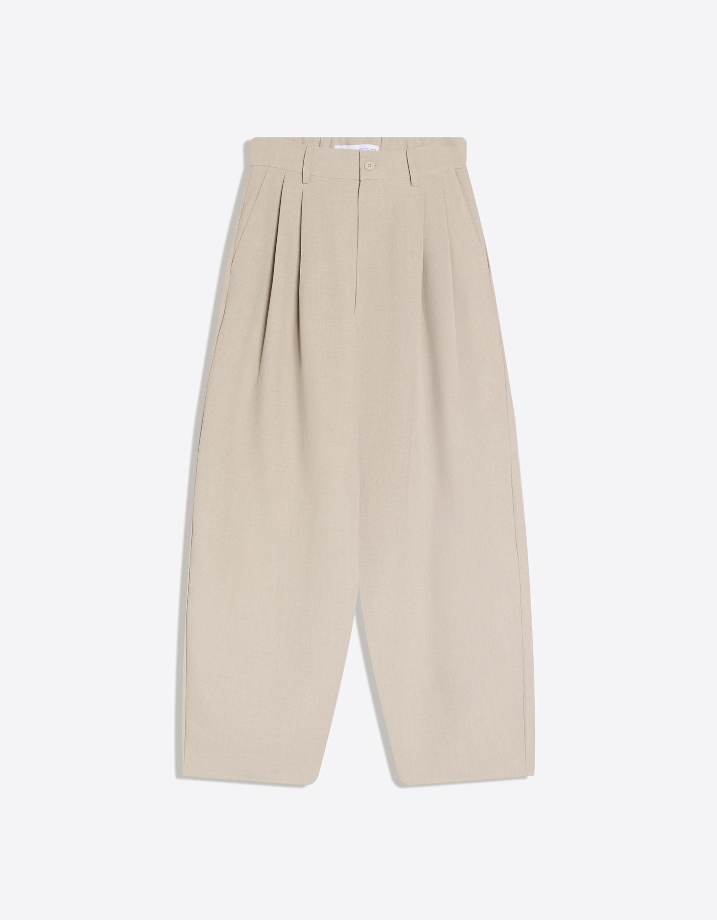 Bershka spodnie o kroju super baggy tailoring popielaty