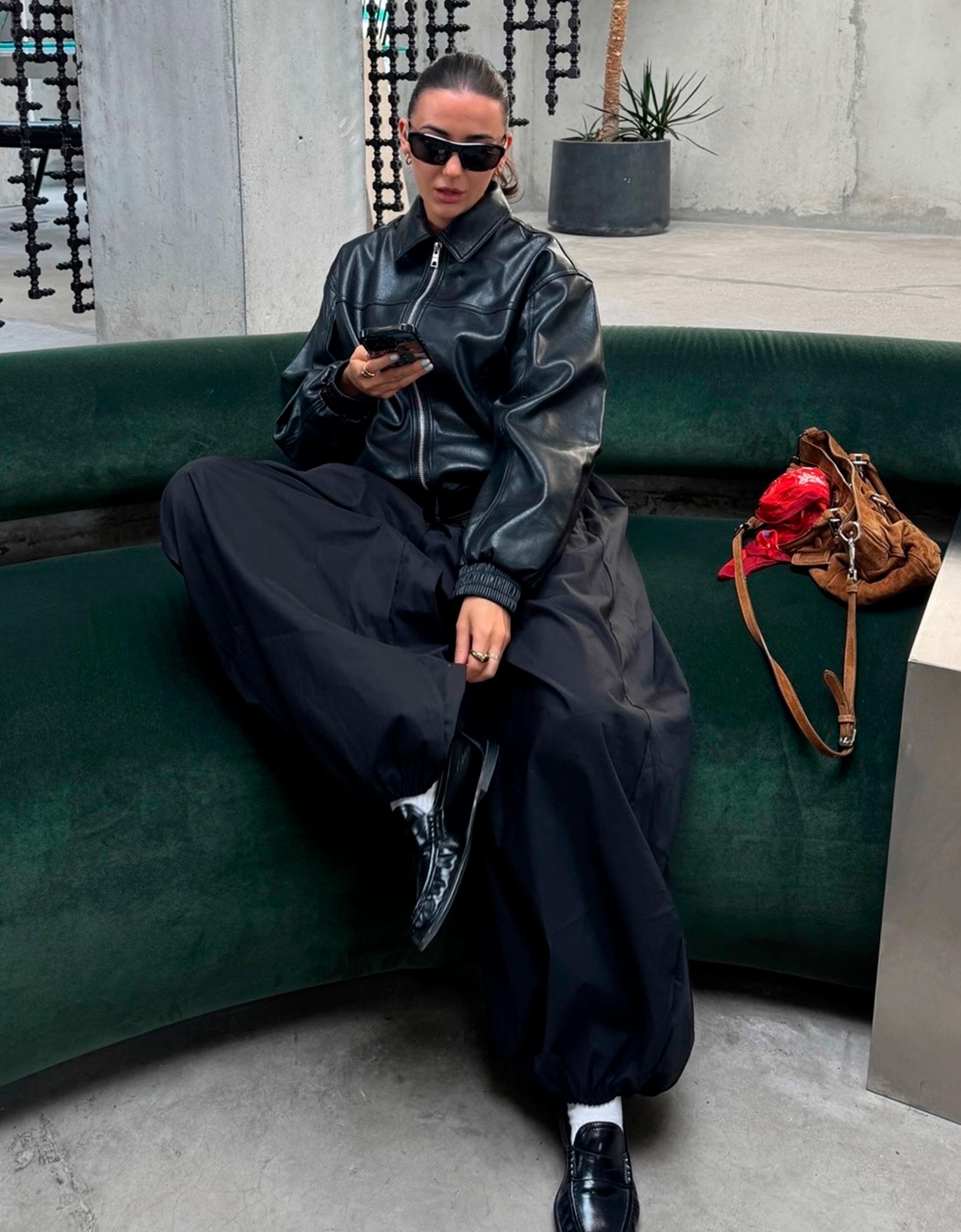 Leather effect jacket — Black