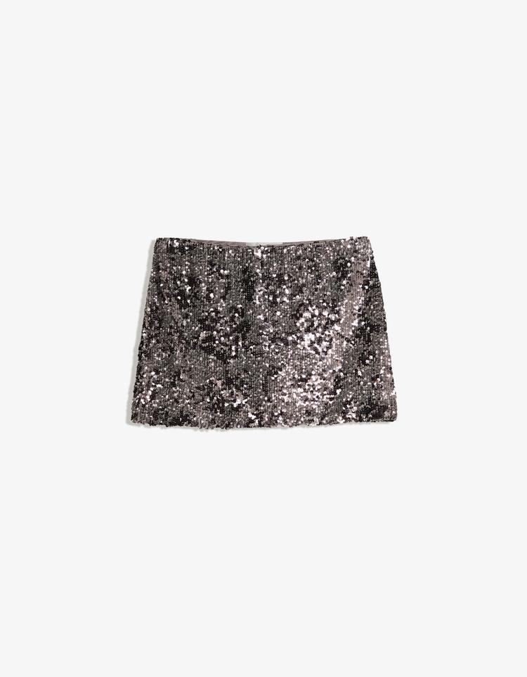 Sequinned mini skirt