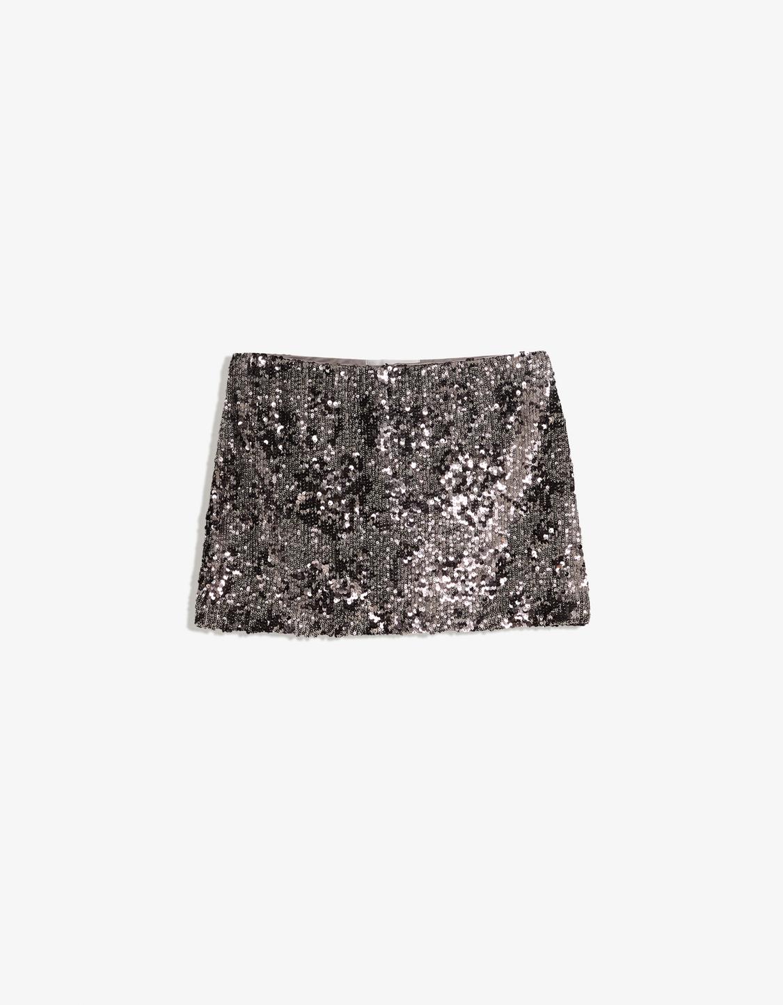 Sequinned mini skirt