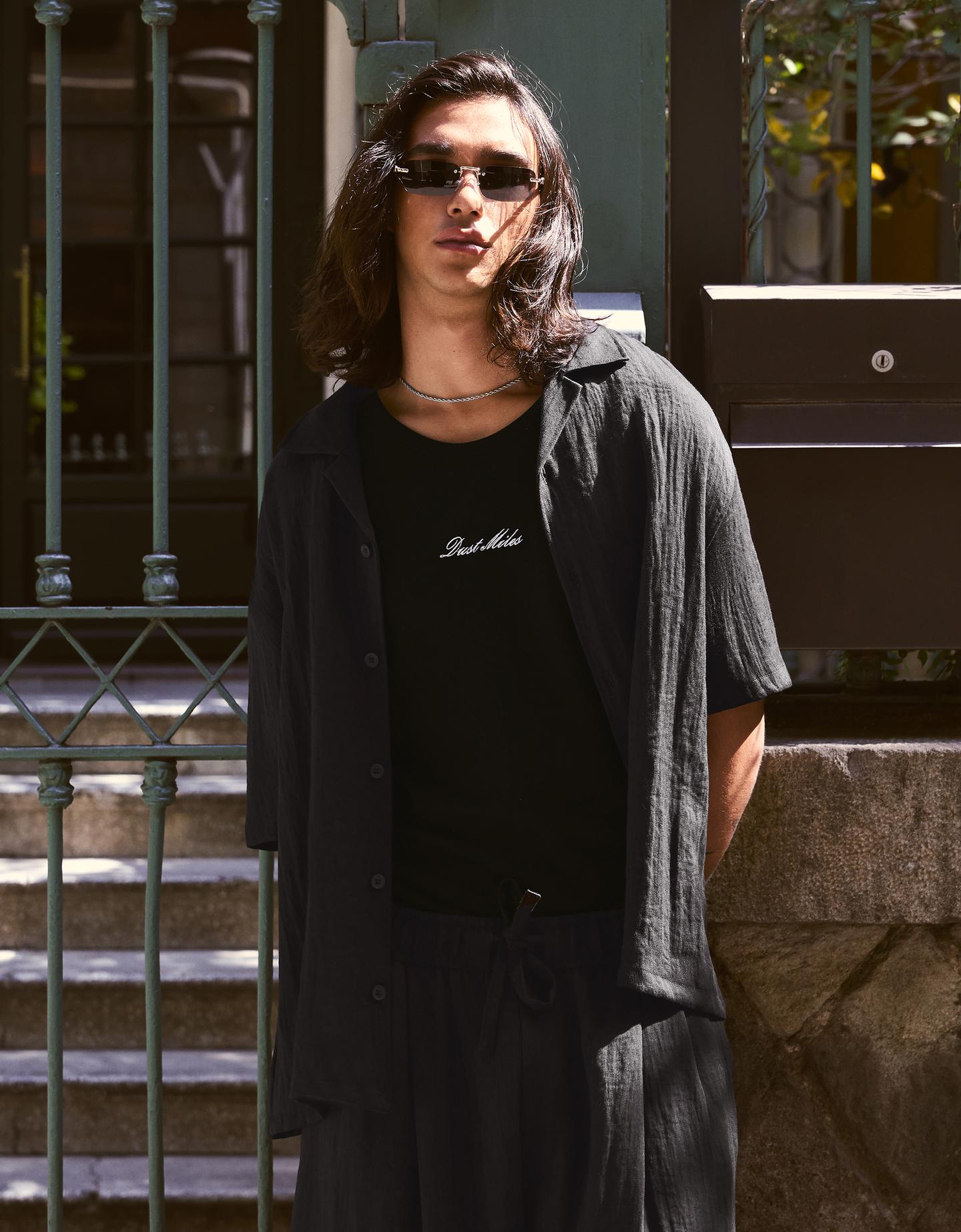 Bershka Camicia A Maniche Corte Rustica Uomo Xl Nero