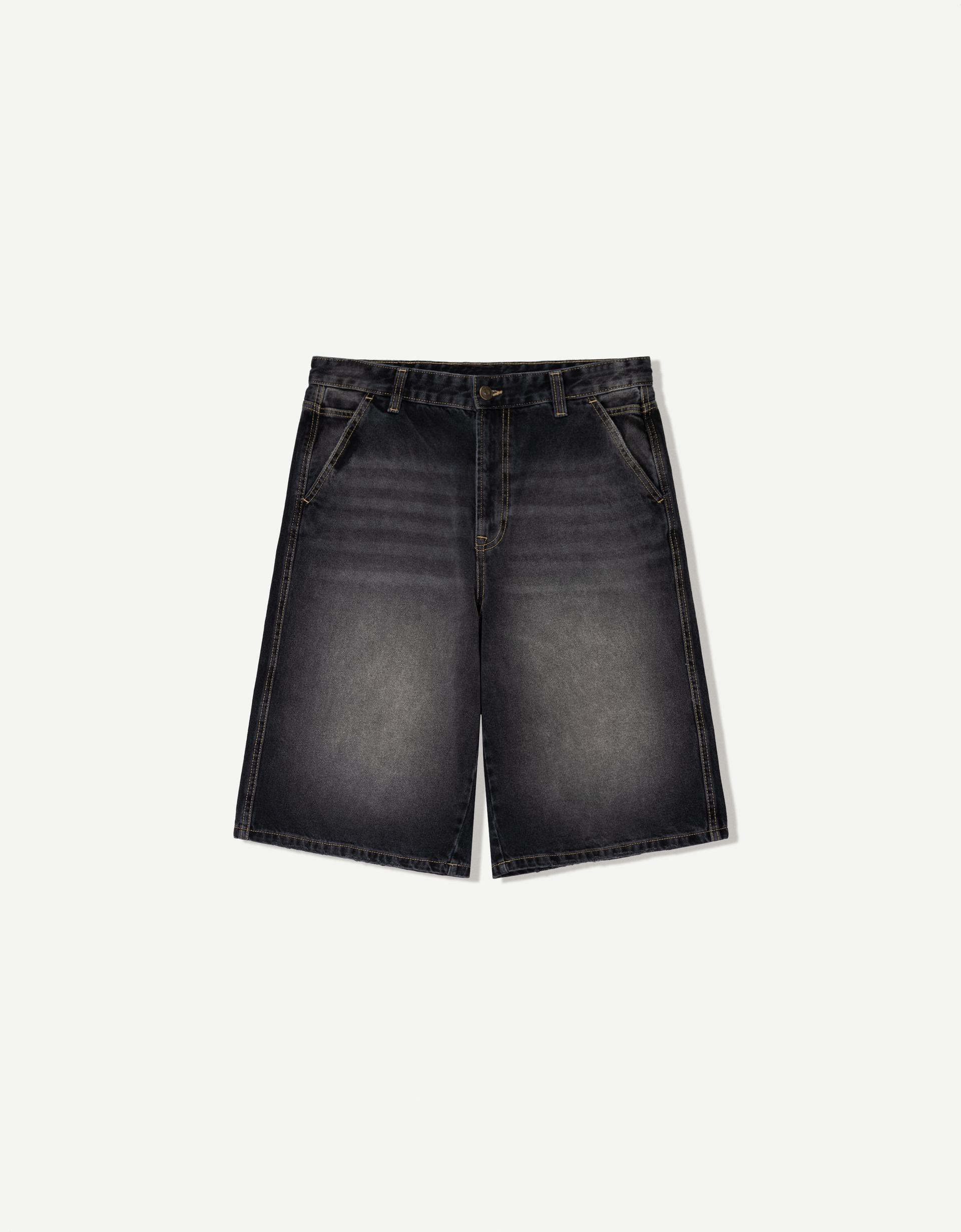 Pantalón Corto Chandal Gris Bershka Pantalones Cortos Del Bershka