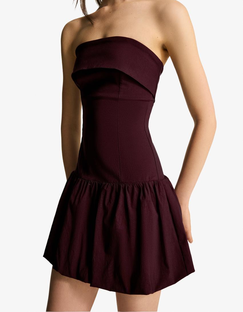 Μίνι στράπλες φόρεμα μπαλούν-Γκρενά