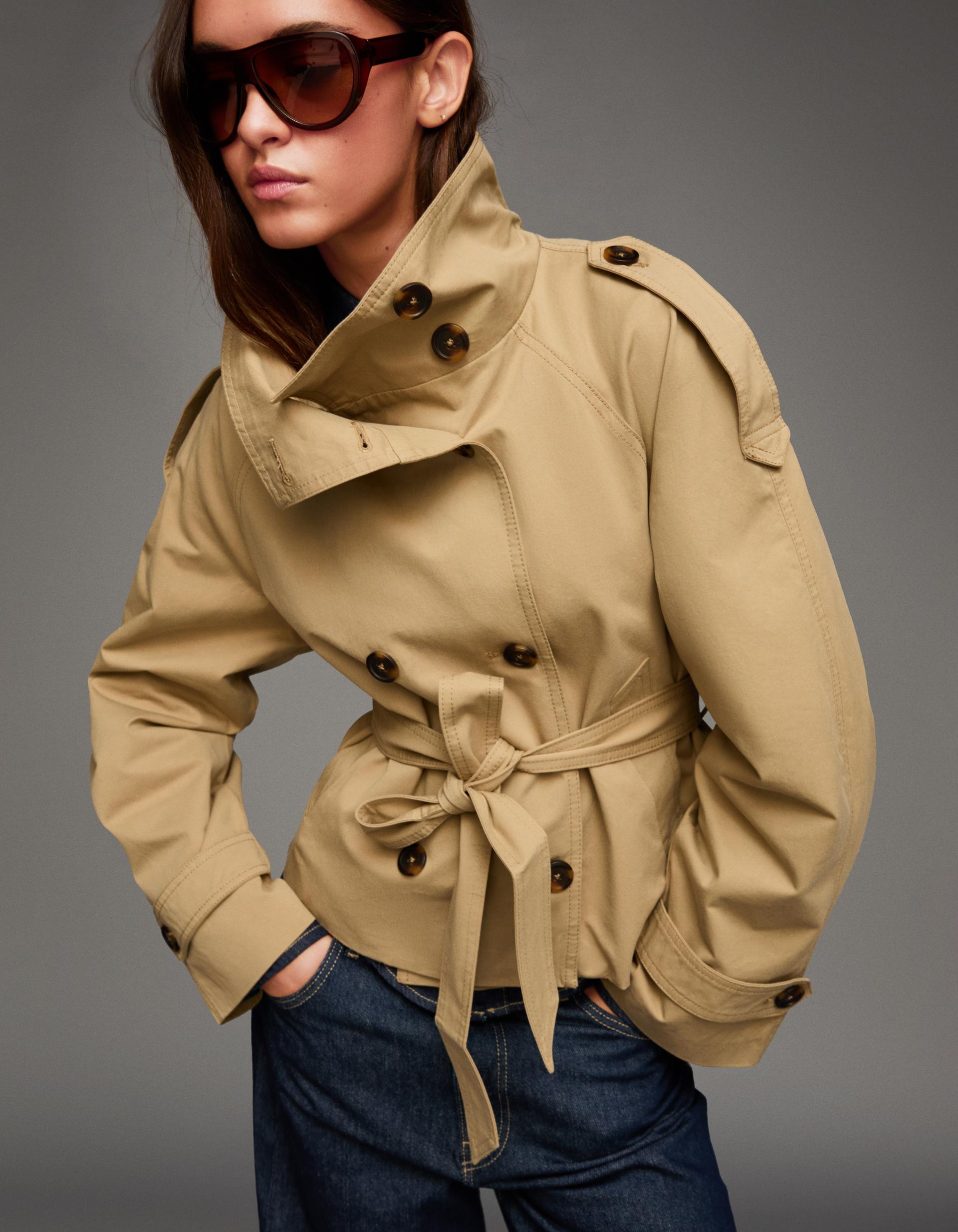 Kurzer Trenchcoat Neuheiten Damen Bershka - Main Image